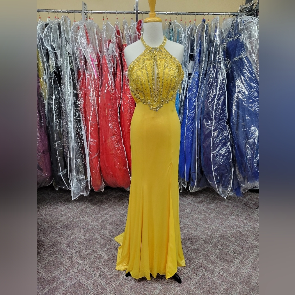 RACHEL ALLAN YELLOW 2 PROM DRESS